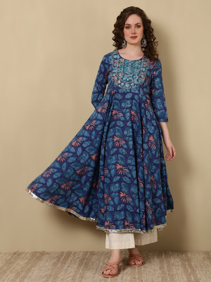 GLAM ROOTS Anarkali Gown(Blue)