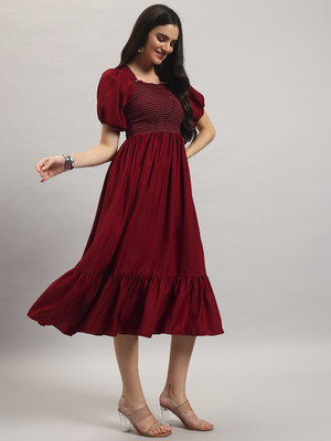 Femvy Flared/A-line Gown(Maroon)
