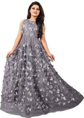 3Buddy Fashion Flared/A-line Gown(Grey)