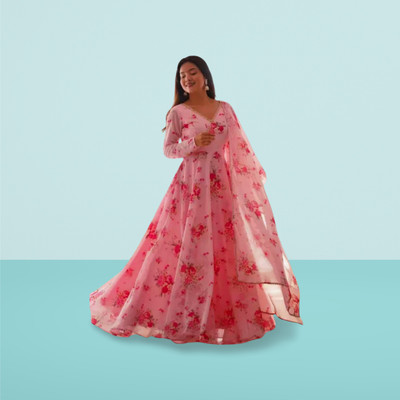 SARDA FAB Anarkali Gown(Multicolor)