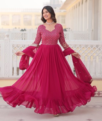 Wedani Lifestyle Flared/A-line Gown(Pink)