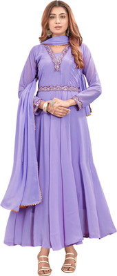 Royal silkfashions Flared/A-line Gown(Purple)