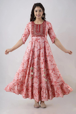 ftDiva Anarkali Gown(Pink)