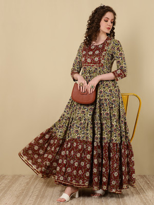 GLAM ROOTS Flared/A-line Gown(Maroon)