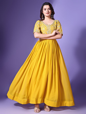 Wedani Lifestyle Flared/A-line Gown(Yellow)