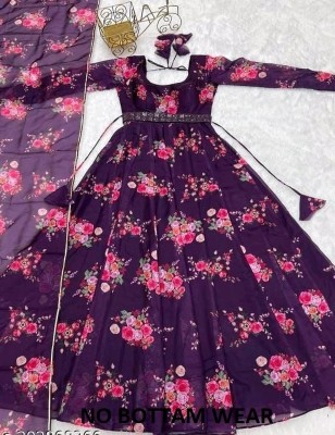 DHAYAN CREATION ONLAIN Anarkali Gown(Purple)