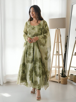 REVA ENTERPRISE Anarkali Gown(Green)