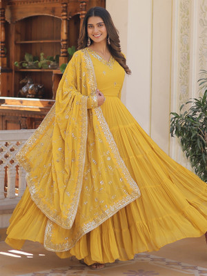 Kedar Fab Anarkali Gown(Yellow)