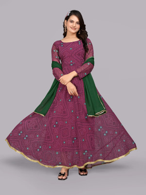 NIRYA FASHION Anarkali Gown(Maroon)