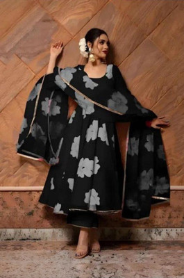 Vanray Fashion Anarkali Gown(Black)