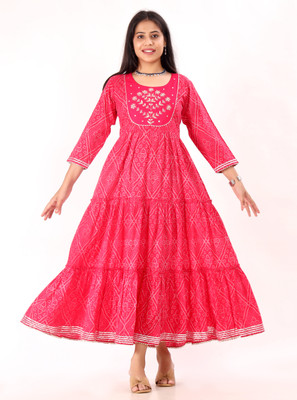 GUNAKSHI CREATIONS Flared/A-line Gown(Pink)