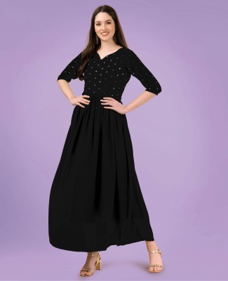 SUMERTEX Anarkali Gown(Black)