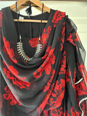 TheShivCreation Flared/A-line Gown(Black)