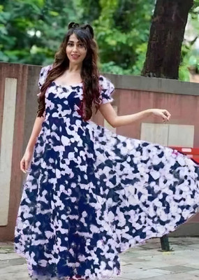 RCI ENTERPRISE Anarkali Gown(Blue)