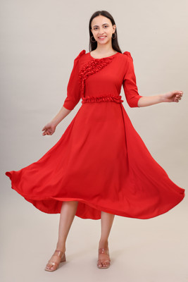E&A Enterprises Flared/A-line Gown(Red)