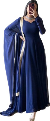 Reeta Fashion Flared/A-line Gown(Dark Blue)