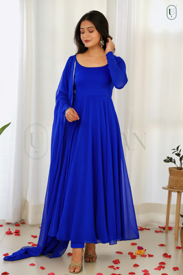 mogal fashion Anarkali Gown(Blue)