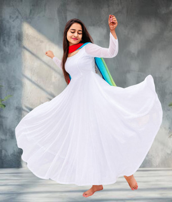 MR.jijaji collection Anarkali Gown(White)