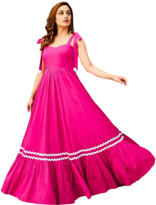Aarikari Flared/A-line Gown(Pink)