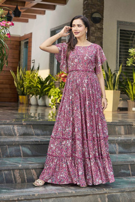 EVAROO Flared/A-line Gown(Pink)