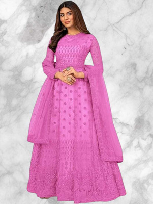 kit villa Anarkali Gown(Pink)