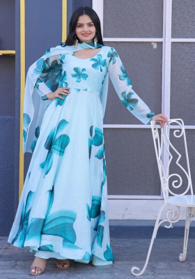 MISS CLOTHING Straight Gown(Light Blue)