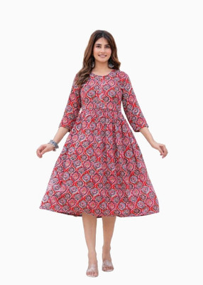 Madhurima Collection Flared/A-line Gown(Red)