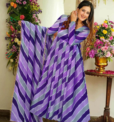 SwirlStyle Anarkali Gown(Purple)