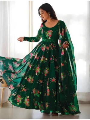 Vanray Fashion Anarkali Gown(Green)