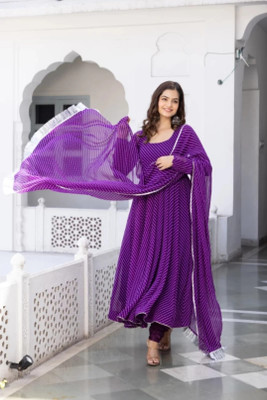 REVA ENTERPRISE Anarkali Gown(Purple)