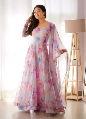 DAXOS Anarkali Gown(Multicolor)