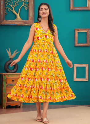 Mansi da collection Anarkali Gown(Yellow)