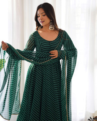 MAA FASHION HUB Anarkali Gown(Green)