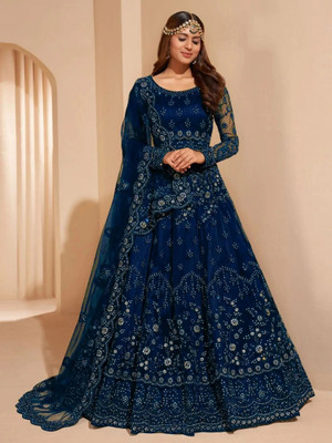 A To Z Cart Flared/A-line Gown(Dark Blue)
