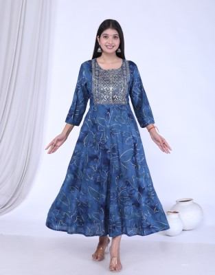 KESHAV FAB Anarkali Gown(Blue)