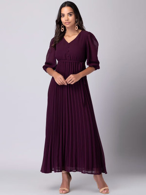 IQRA ENTERPRISE Flared/A-line Gown(Maroon)