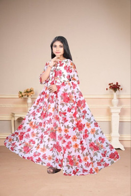 LAAIBACREATION Anarkali Gown(Red)