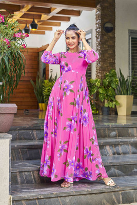 EVAROO Flared/A-line Gown(Pink)