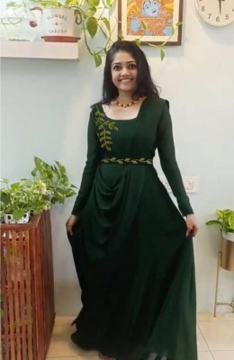 JUDYDALL Anarkali Gown(Dark Green)