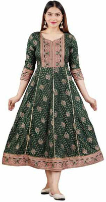 HANUTEE FAB Anarkali Gown(Dark Green)