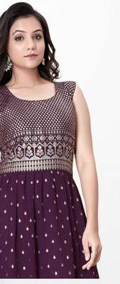 RUDRANI CREATION Flared/A-line Gown(Purple)