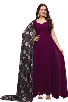 MK WOMENS Flared/A-line Gown(Purple)
