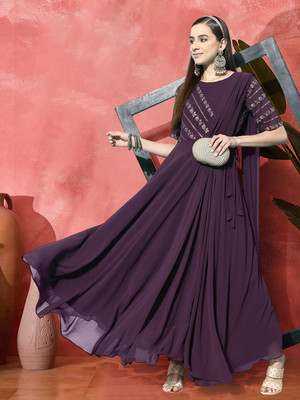 Sangria Flared/A-line Gown(Purple)
