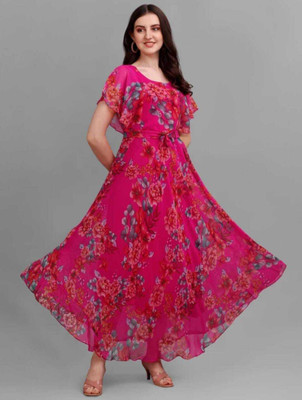 RHCREATIONN Flared/A-line Gown(Pink)
