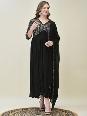SHREE - SHE IS SPECIAL Flared/A-line Gown(Black)