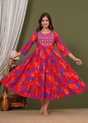 HouseOfCommon Flared/A-line Gown(Red)