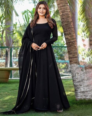 MAA FASHION HUB Anarkali Gown(Black)