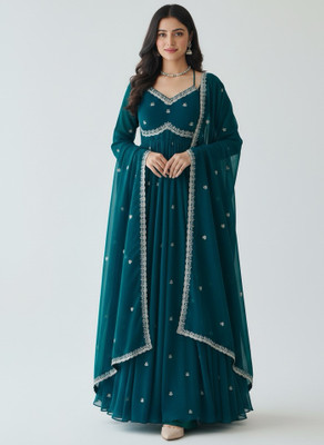 MahamStore Anarkali Gown(Green)