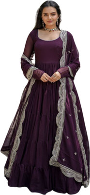 Karovi Fashion Flared/A-line Gown(Purple)