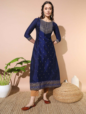 Vesh Flared/A-line Gown(Blue)